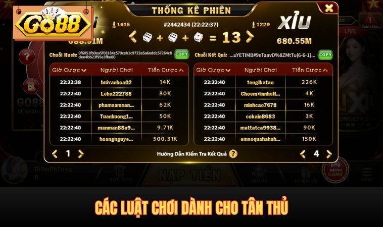 Các luật chơi dành cho tân thủ