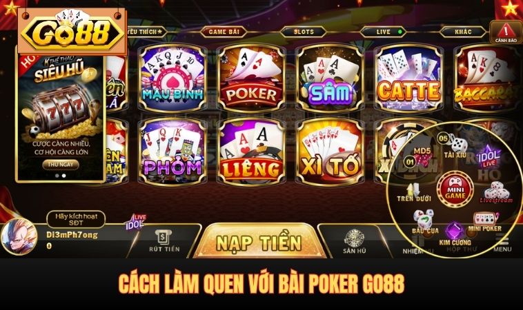 Cách làm quen với bài Poker GO88