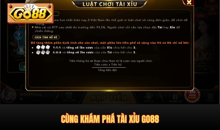 Cùng khám phá Tài Xỉu GO88