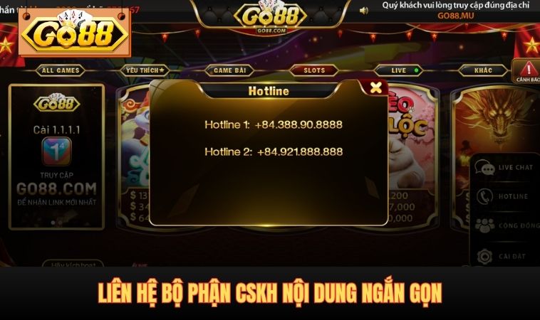Liên hệ bộ phận CSKH nội dung ngắn gọn