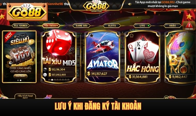 Lưu ý khi đăng ký tài khoản