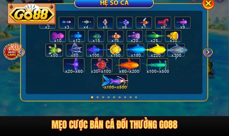 Mẹo cược bắn cá đổi thưởng GO88