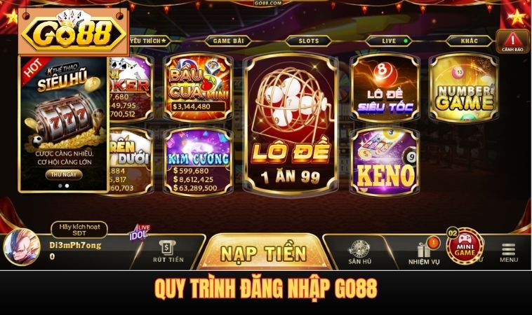 Quy trình đăng nhập GO88